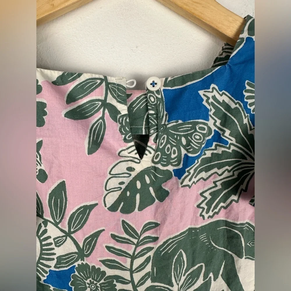 Mini Boden‎ Flutter Sleeve Tropical Printed Dress Girls Sz 9-10